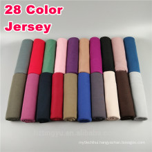 Fashion Whosale basics plain solid color dubai wholesale Muslim thin stretch jersey scarf hijab